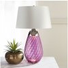 Elstead Elstead LENA-TL-L-PLUM-OWSS-LED Stol. lampa LENA 1xE27/40W/230V 74cm ružová/biela ED0609 + záruka 3 roky zadarmo + záruka 3 roky zadarmo