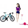 Mamido Mamido Bábika na bicykli s prilbou čierne vlasy 29 cm