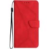 Peňaženkové puzdro Embossing Pattern Stitchy case červené – Honor 90 Smart