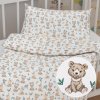 Biante Detské bavlnené posteľné obliečky do postieľky Sandra SA-470 Medvedíky a srnčekovia na bielom Do postieľky 90x120 a 40x60 cm