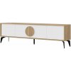 TV stolík v dekore duba v bielo-prírodnej farbe 180x51 cm Vae – Marckeric