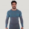 GymBeam bezšvové tričko s dlhým rukávom OG1 Grey/Blue