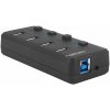Natec Mantis 2 aktivní rozbočovač s funkcí nabíjení 4x USB 3.0 HUB, vypínač, napájecí adaptér NHU-1557