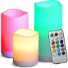 LED RGB sviečky 3ks na diaľkové ovládanie 12 farieb