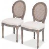 Jídelní židle 2 ks krémové textil 244089