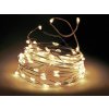 Levoma LED svetelná reťaz, strieborný drôt, 20 LED, teplá biela, na batérie