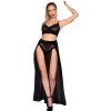 Chilirose cr 4851 black top and leggings set with golden accessories