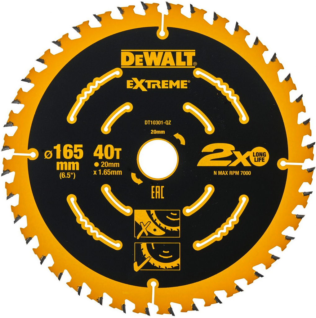 DeWALT DT10301 pílový kotúč 165x20mm 40 zubov