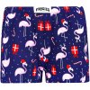Frogies Dámske boxerky Flamingo Christmas modrá