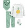 Carter’s Set 4dielny tričko dl. rukáv tepláky ponožky podbradník Veggies neutrál LBB