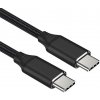 Kábel OEM PremiumCord USB-C - USB-C M/M , 240W 480Mbps čierny bavlnený oplet, 1m