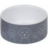 Nobby keramická miska DOGS šedo-biela - 550 ml, Ø 15 cm
