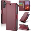 Peňaženkové kožené puzdro Butterfly Buckle Litchi na Galaxy A55 5G - Vínovo červená