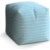 Sablio Taburet Biele linky na modrej - 40x40x40 cm