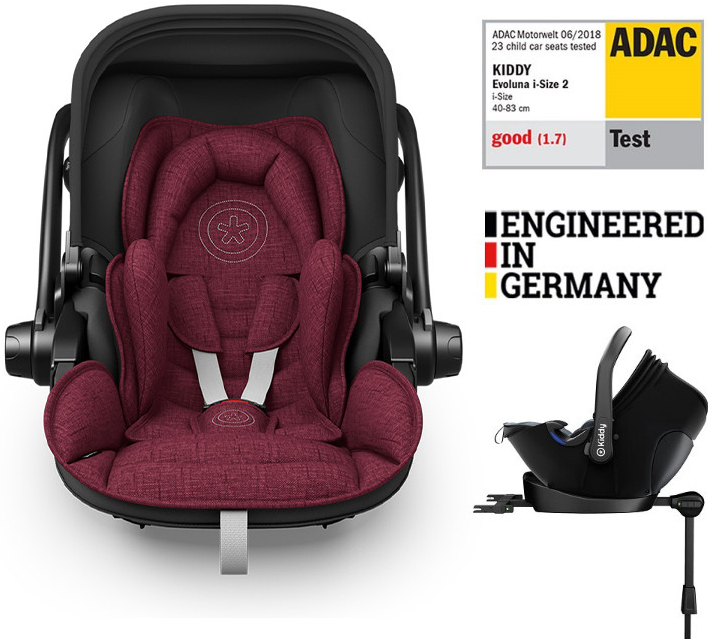 KIDDY Evoluna i-size 2 + Isofix základna 2023 Beet Red Melange