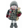 Dekorácia MagicHome Vianoce, Snehuliak dievča s lyžami, 50 cm