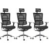 3PACK Ergonomická kancelárska stolička ORION JNS-801, čierna W-51 (vzorovaná), leštěný kríž (3 ks)