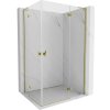 MEXEN/S - Mist-H L Duo sprchovací kút dvere krídlové 80 x 110, transparent, zlato 8A5L-080L-110P-50-00