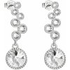 Evolution Group strieborné náušnice visiace s kryštálmi Swarovski biele okrúhle 31265.1