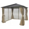 Predajný stan, altánok - Sieťka proti komárom na suchý zips pre pavilón, 2,6 x 2,6 m, béžová (Predajný stan, altánok - Sieťka proti komárom na suchý zips pre pavilón, 2,6 x 2,6 m, béžová)