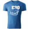 T-ričko BMW e30 line pánske tričko Farba trička: Svetlomodrá, Farba potlače: Biela, Veľkosť: L