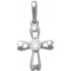 KA 8203W - Zlatý prívesok krížik z bieleho zlata 0.35 g 0.35 g