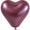 Latexový balón chrómový, srdce 30cm - ružové (Extra lesklé balóny extra silné v krásnych chrómových farbách.)