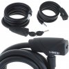 Bezpečnostný zámok na bicykel - 150 cm, 2 kľúče, čierny