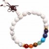 Nefertitis Howlit biely Buddha mala náramok čakrový NF10923 - obvod cca 16 až 21 cm