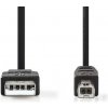 Nedis CCGB60100BK30 - USB 2.0 kábel | A Zástrčka - B Zástrčka | 3 m | Čierna farba