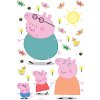 Nálepka na stenu Prasiatko Peppa, 42,5 × 65 cm, Prasiatko Peppa – rodina, BDK 616-601