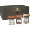 WoodWick SET : Fireside & White Teak & Stone Wash Suede 3 x 85g unisex