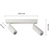 SPECTRUM - MADARA SLIM stropné bodové svietidlo 2xMR11 IP20 260x54x160mm 250V - Biele