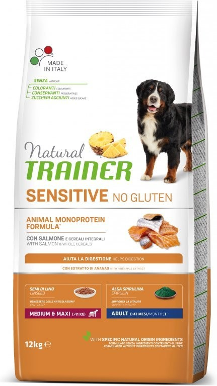 Natural Trainer Sensitive No Glutén Adult M/M Fish & Maize 12 kg