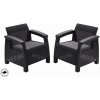 Keter Corfu duo set dvoch kresiel grafitový 258976