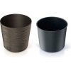Prosperplast Kvetináč FURU ROUND LOW ECO WOOD s vkladom 25 cm kávový