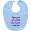 Boodyy Modrý podbradník na zapínanie Krásny po maminke, šikovný po tatkovi
