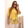 Dámska bavlnená košeľa na gombík a s vreckom žltá