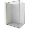 MEXEN/S - Kioto Sprchová zástena WALK-IN 50 x 200, čierny vzor 8 mm, zlatá kartáčovaná 800-050-101-55-70