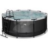 Bazén s filtráciou Black Leather pool Exit Toys kruhový oceľová konštrukcia 360*122 cm čierny od 6 rokov