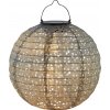 Dekoratívne solárne závesné LED svietidlo Pellaro, IP44, sivá, pr. 25 x 25 cm