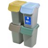 KADAX KOŠ NA ODPAD 4x25L NÁDOBA NA TRIEDENIE ODPADU VEDRO S RÚČKOU