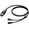 Procab CLA703/1.5 - 1x XLR M - 2x RCA - 1,5m