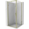 Mexen Exo, výklopný sprchový kút 90 x 90 cm, číre sklo, zlatá, 819-090-090-50-00