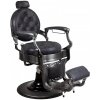 Retro barber kreslo MONET - semišovo čierna