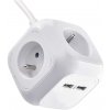 Emos Rozbočovacia kocka 4 zásuvky 2*USB-A 1.9m FRENCH P04119U - Predlžovací kábel 1mm2