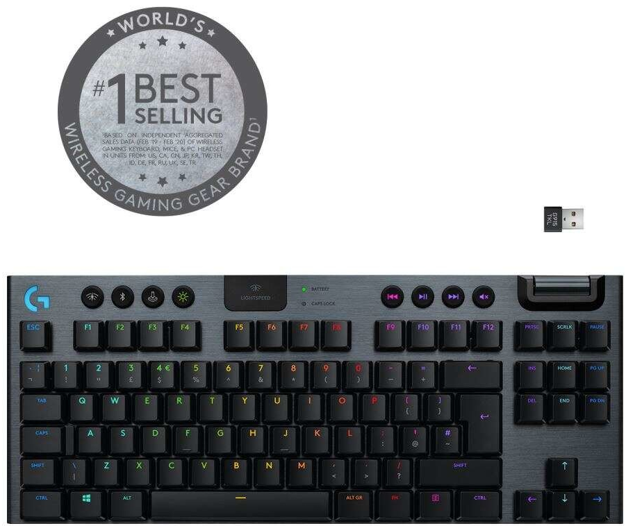 Logitech G915 TKL Tenkeyless LIGHTSPEED Wireless RGB Mechanical Keyboard 920-009503