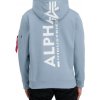 Alpha Industries Back Print Hoody pánska mikina greyblue Farba: modrá, Veľkosť: L