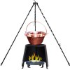 Home Cook kotlík na guláš meď 14 L 1,2 mm, Home Cook klasická oceľová trojnožka na kotlík 1,2 m, Home Cook prenosné ohnisko 36 cm, Home Cook Chránič plameňa 37 cm