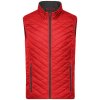 James & Nicholson Ľahká pánska obojstranná vesta JN1090 Červená tmavošedá